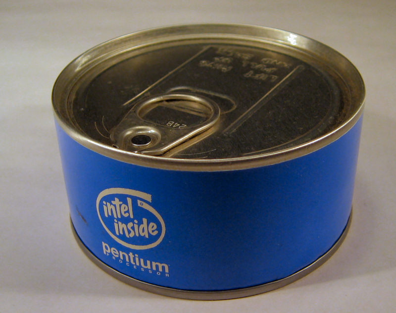 Intel Inside Pentium can of PostIT notes (unopened)