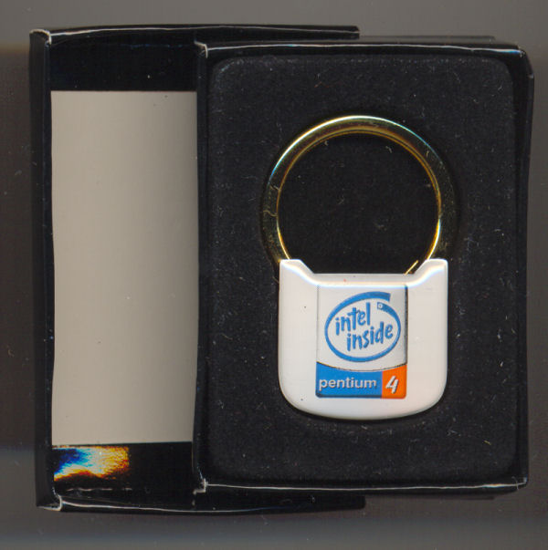 Intel keychain Pentium 4 gold