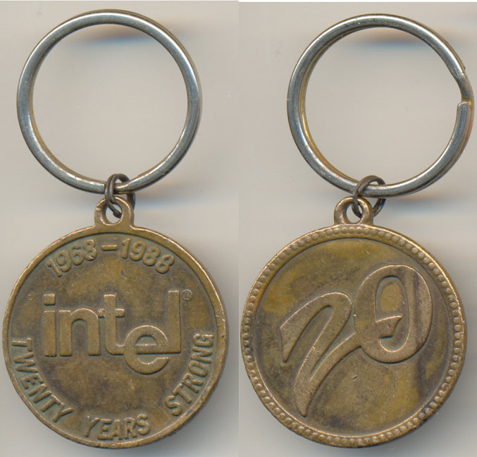 Keychain Intel 1968-1988 twenty years stronger