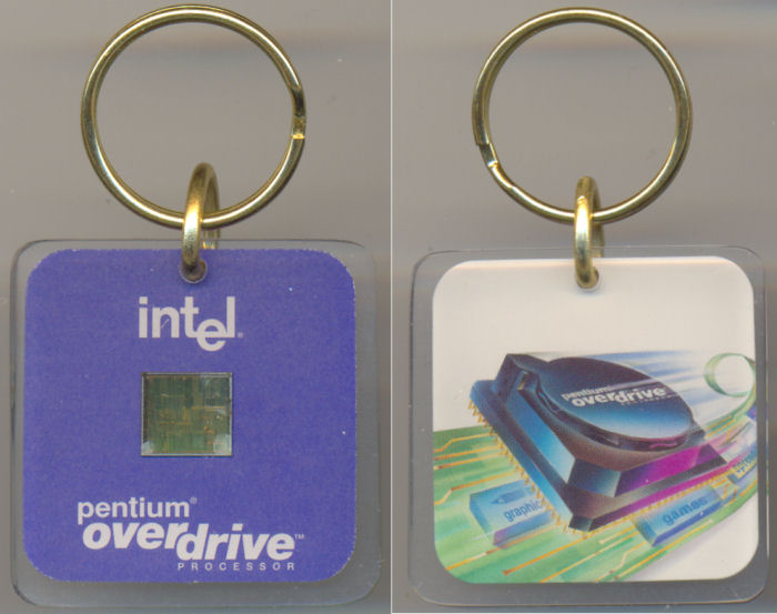 Intel keychain Pentium Overdrive with die