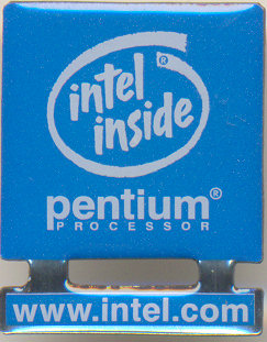 Intel pin 'Intel inside' lightblue