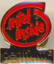 Intel pin 'Intel inside' red