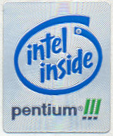 Intel case sticker 'PIII'