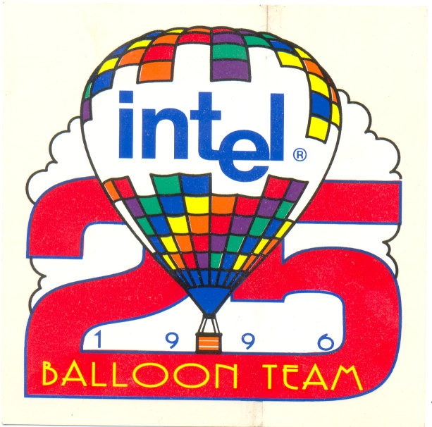 Sticker Intel 1996 Baloon team