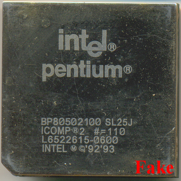 FAKE Intel BP80502100 SL25J