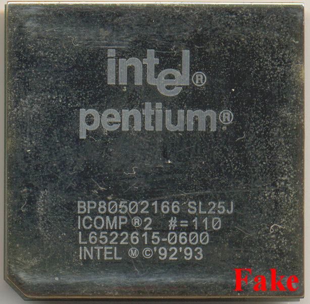 FAKE Intel BP80502166 SL25J