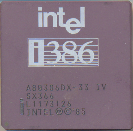 Intel A80386DX-33 IV SX366 'Old logo'