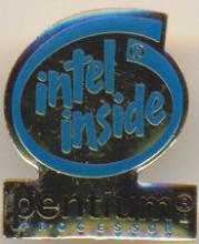 Intel pin 'Intel inside' blue