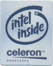 Intel case sticker  'Intel celeron' metal