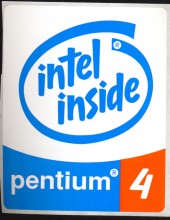 Intel sticker 'Pentium4' 10x8 cm