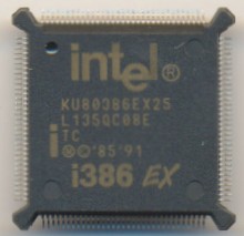 Intel KU80386EX25 'TC' 'Brown print'