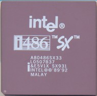 Intel A80486SX33 white print