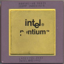 Intel A80501-60 SX835 'No Processor logo'