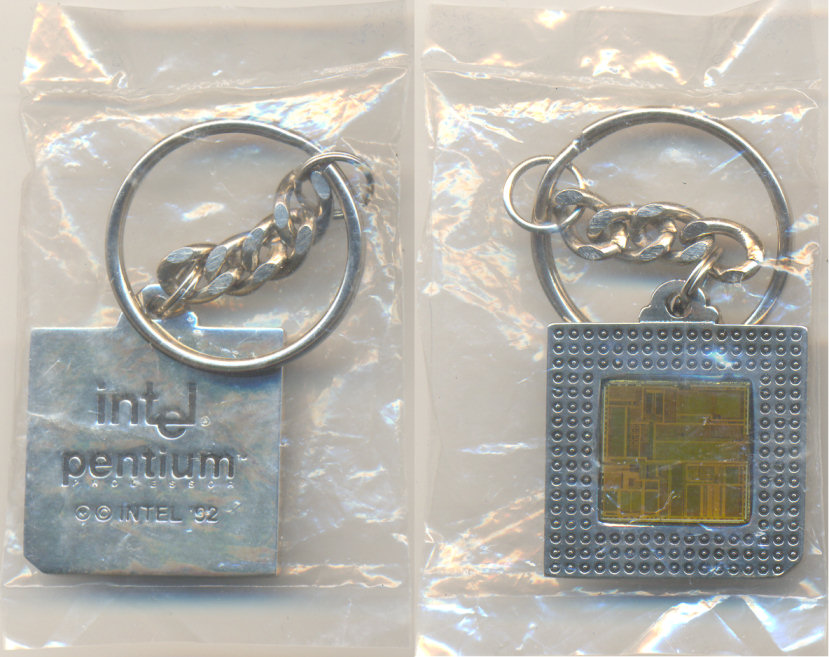 Intel keychain with Pentium die