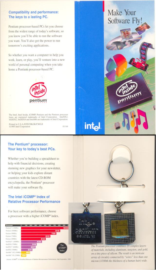 Intel keychain with Pentium die