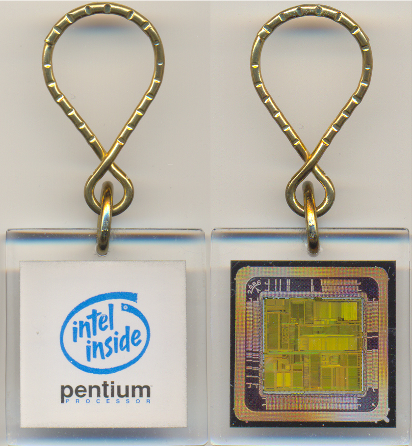Intel keychain with Pentium die