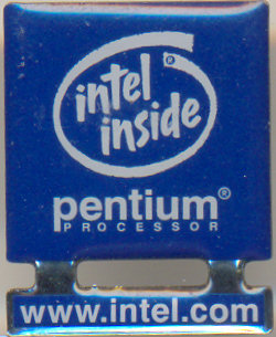 Intel pin 'Intel inside' blue