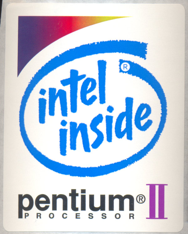 Intel sticker 'PII'