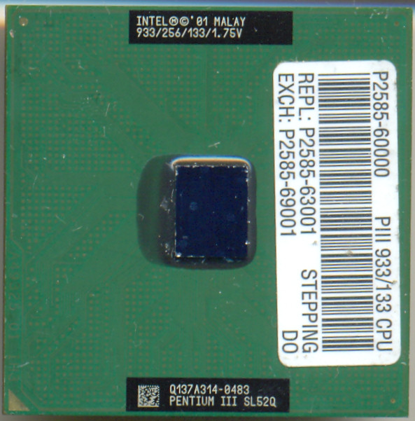 Intel Pentium III 933/256/133/1.75V SL52Q