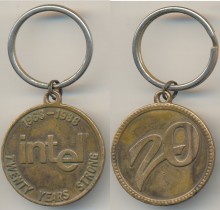 Keychain Intel 1968-1988 twenty years stronger Keychain Intel 1968-1988 twenty years stronger