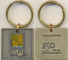 Intel keychain Smithsonian 'Proud partner'