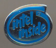 Intel pin 'Intel inside' blue