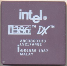 Intel A80386DX33 white print